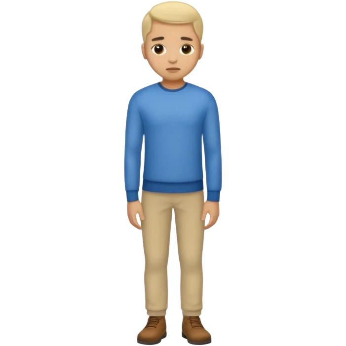 light skin man pensative, full body emoji