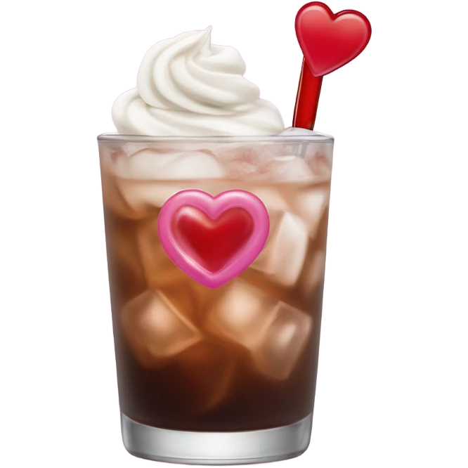 valentines themed iced americao emoji