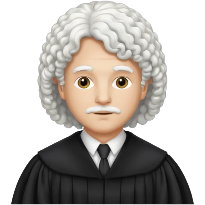 judge with white curly wig emoji