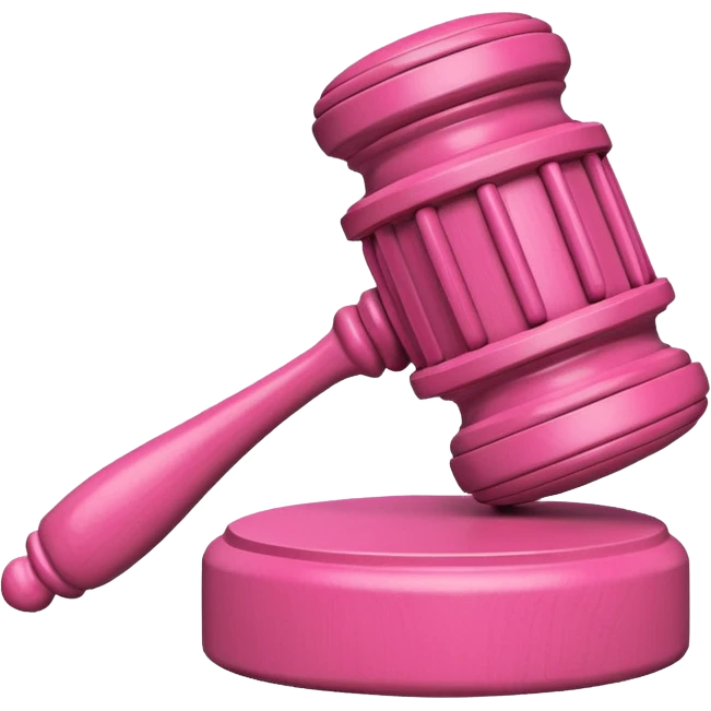 pink gavel and block emoji