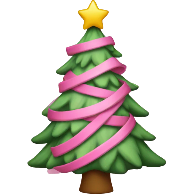 Pink Christmas tree  emoji