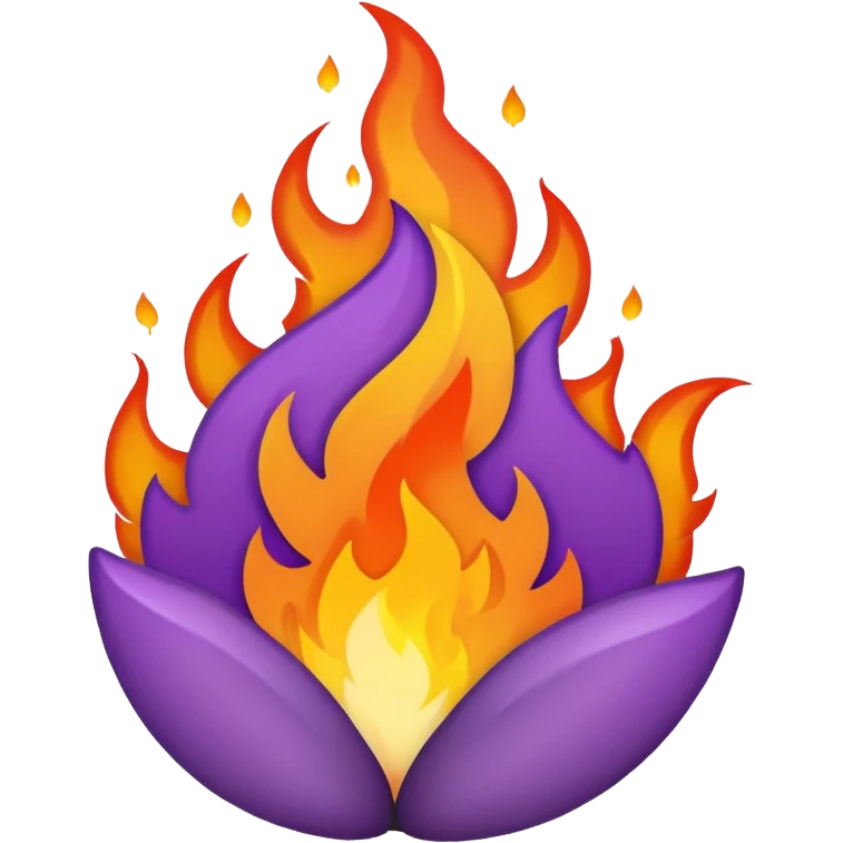 plain purple no orange color fire emoji