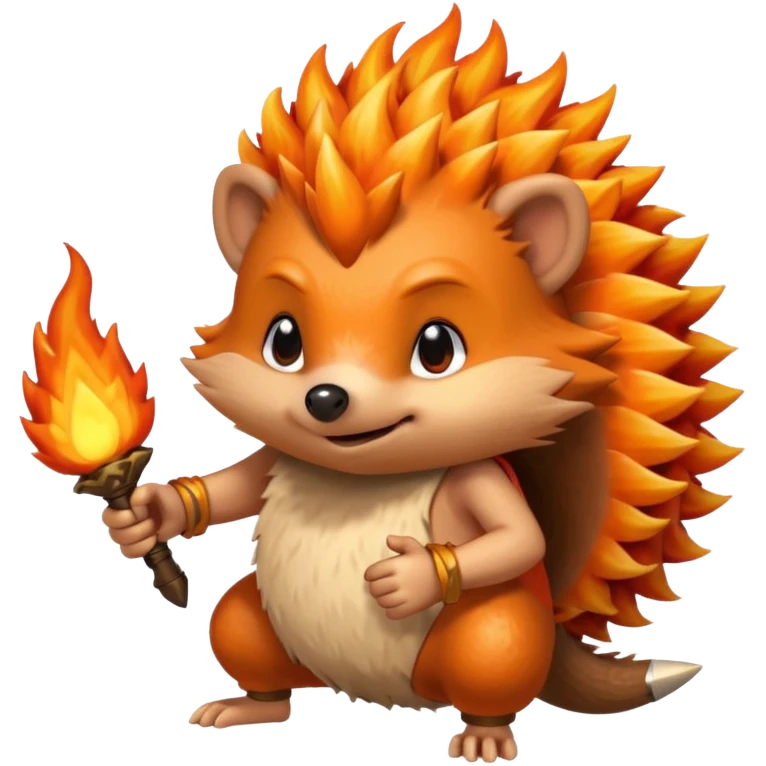 fire bender hedgehog fire in hand emoji
