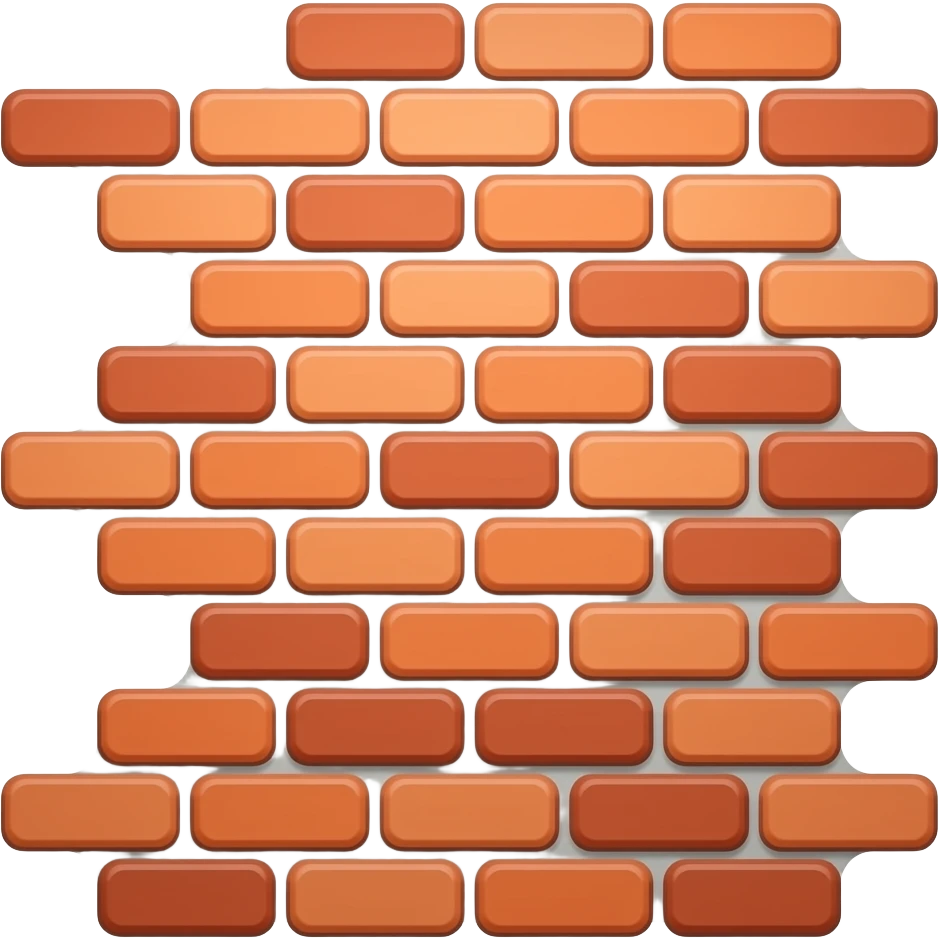 stylized irregular shaped wall bricks decal emoji