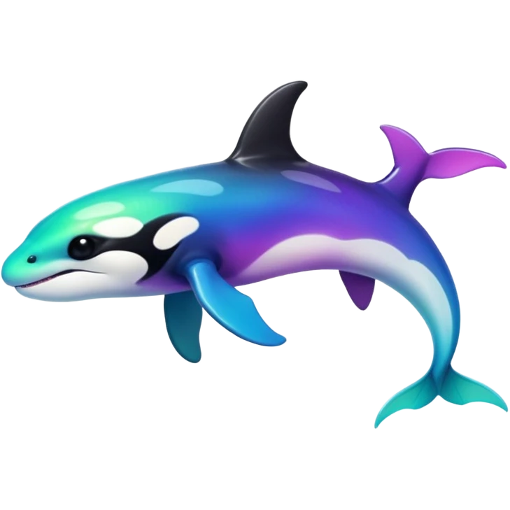 white blacks colorful gradient shiny glossy Fakémon-Digimon-orca-reptile-dragon-lizard-creature-hybrid (full body) emoji