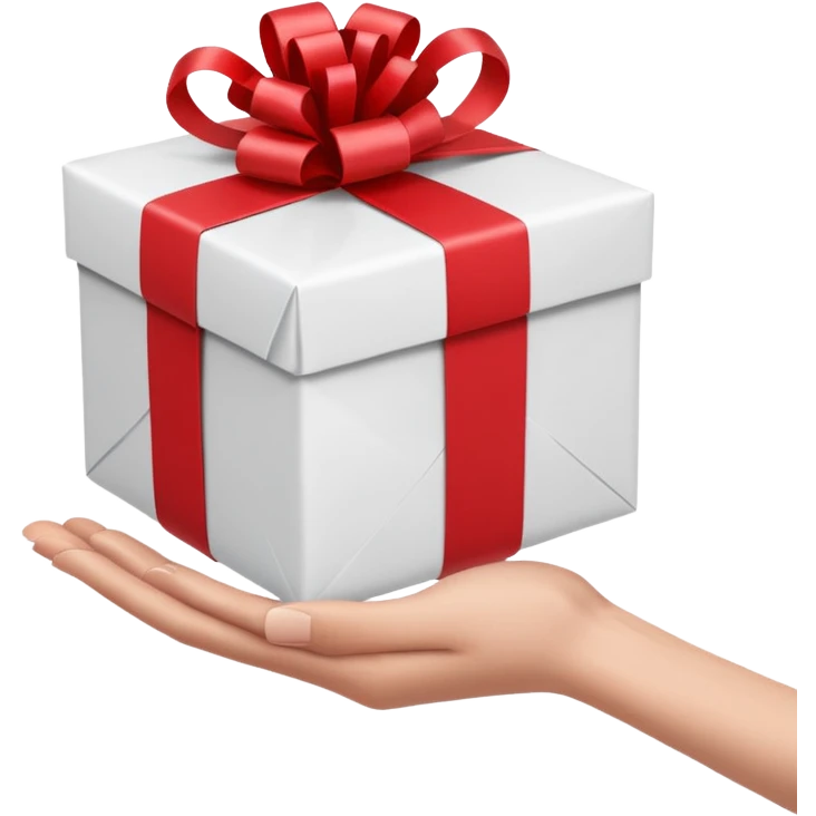 one hand offering a present, simple, clear, no text emoji