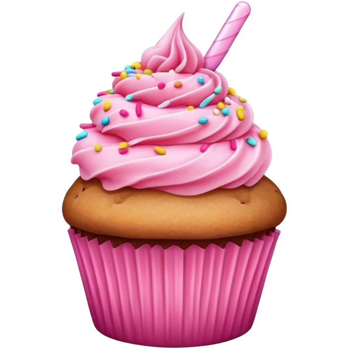 Cupcake with pink icing emoji