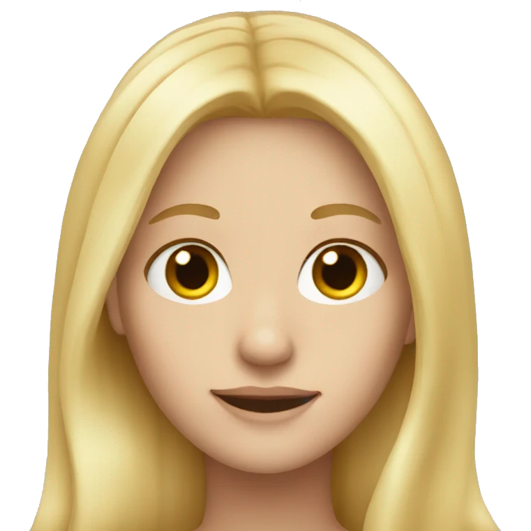 Long blonde hair middle part  emoji