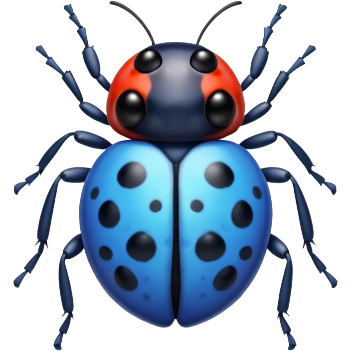  cute BLUE lady bug, 4 LEGS emoji