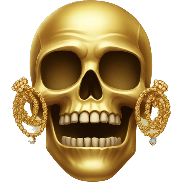 golden skull with jewelry emoji