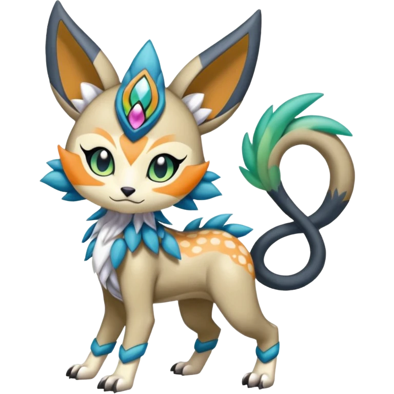 Colorful Exotic Randomly-colored Cartoon Anime Meloetta-WereGarurumon-Trico-Pokémon-Fakémon-fusion-hybrid-creature emoji
