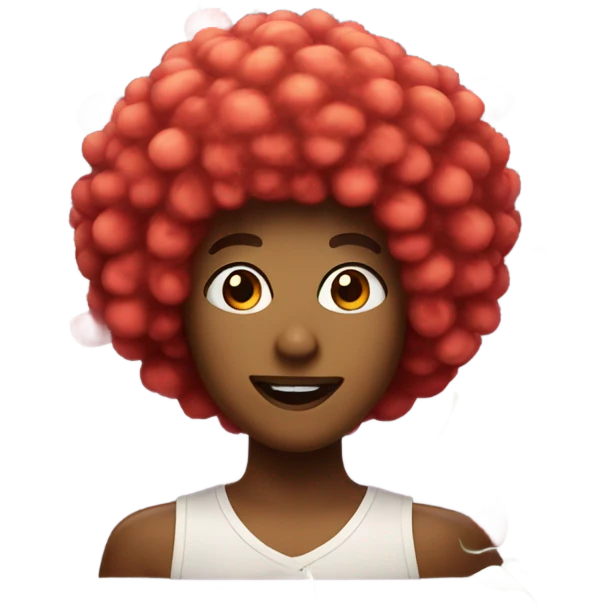 Cherry fruit with Afro  emoji
