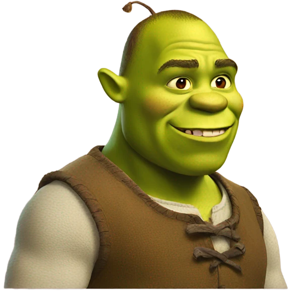 Shrek with apple emoji