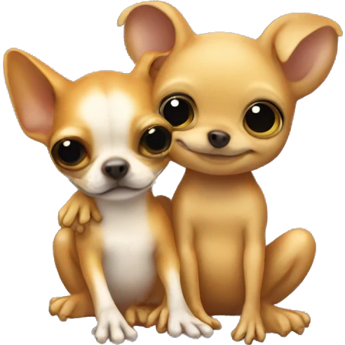 frog hugging chihuhua emoji