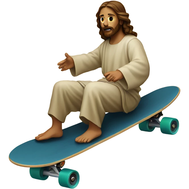 Jesus riding a skateboard emoji