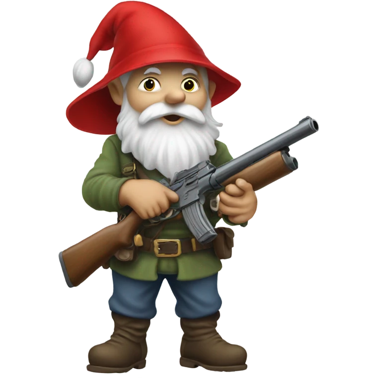gnome redhat with a gun, catroon emoji