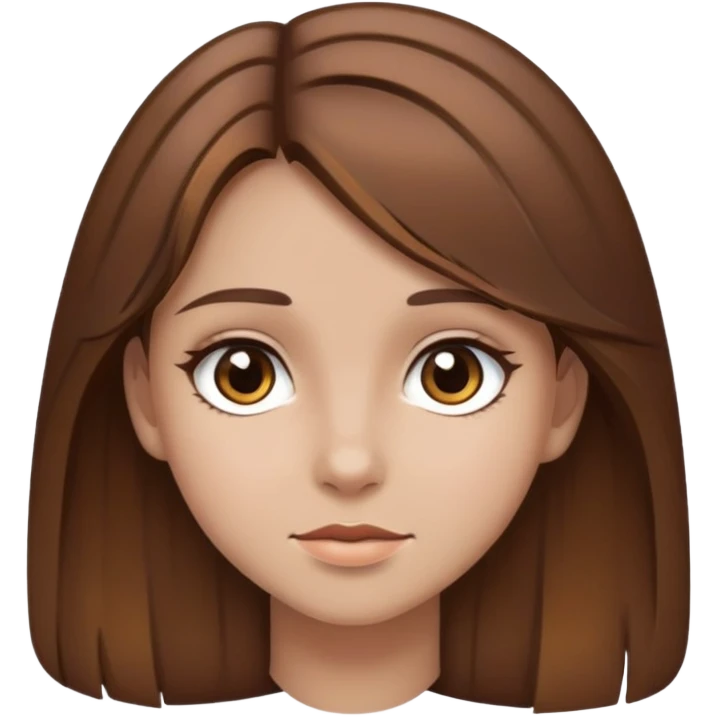 Je veux un emoji qui me ressemble  une fille brune avec des cheveux marrons clairs et des yeux noirs  emoji