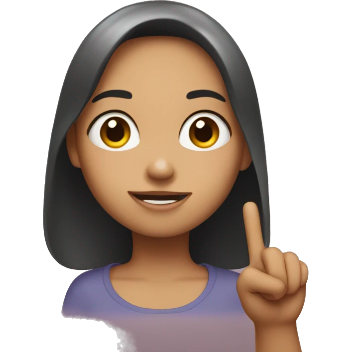 girl one finger up emoji