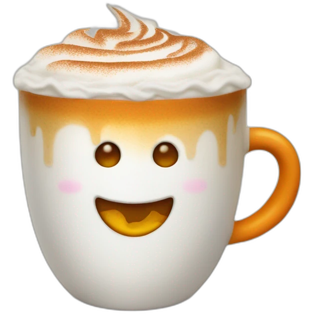 pumpkin spice latte with ghost face in the froth emoji