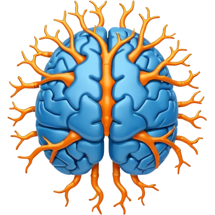 blue digital brain with orange neurons emoji