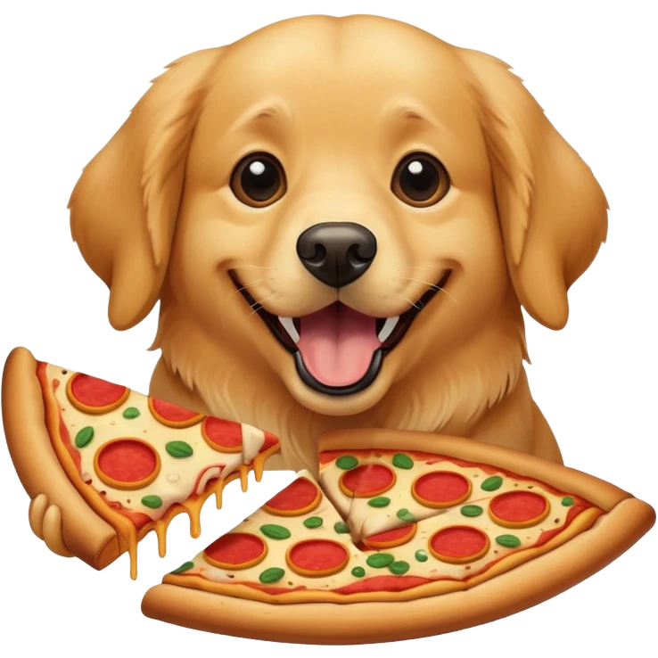 Dog eating pizza  emoji