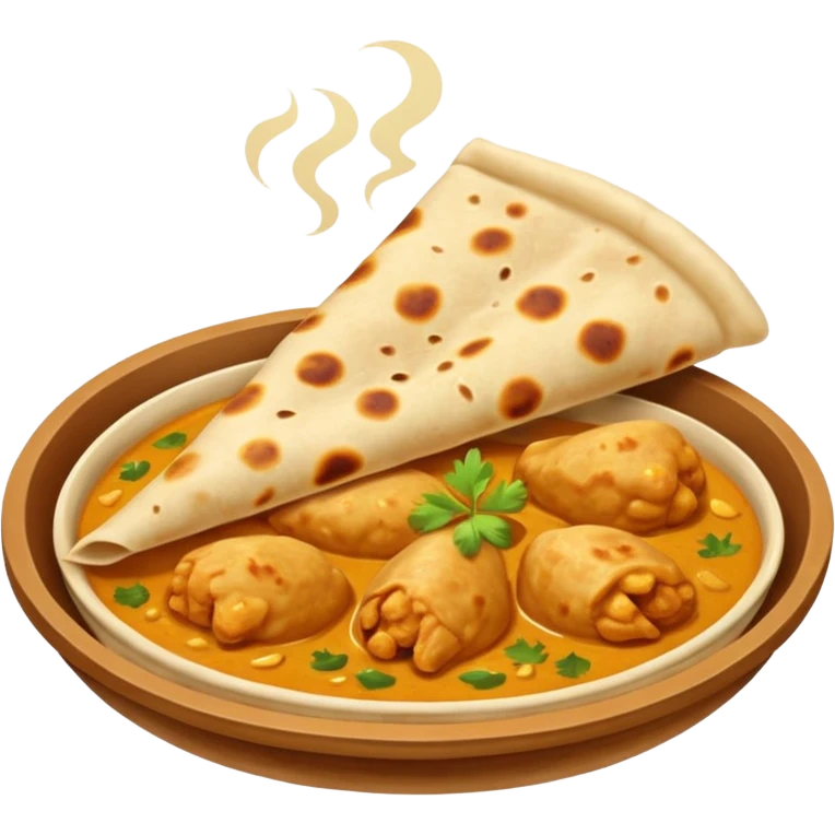 make me a chapati with chicken curry but make sure it is a emoji and not a image emoji