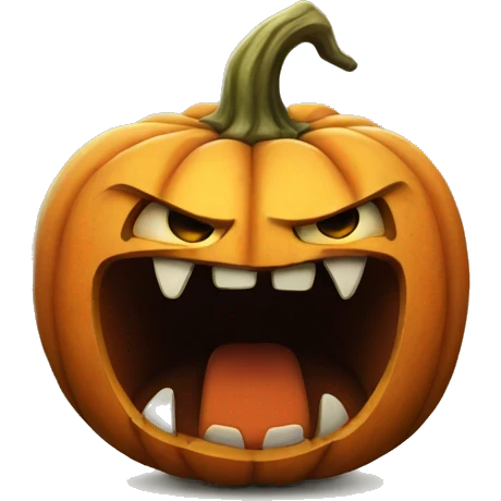Angry pumpkin emoji