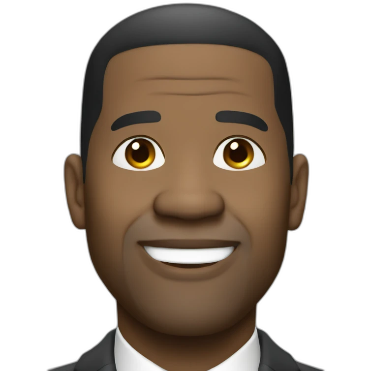 Denzel Washington smirk cartoon wearing suit emoji