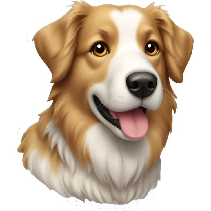 a border collie cross golden retriever dogs face emoji emoji