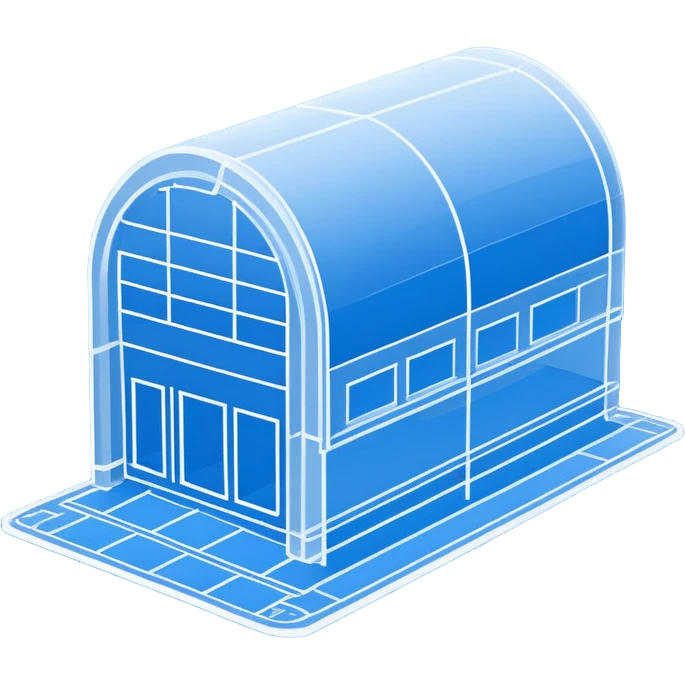 side view of a blue blueprint plan with white lines emoji