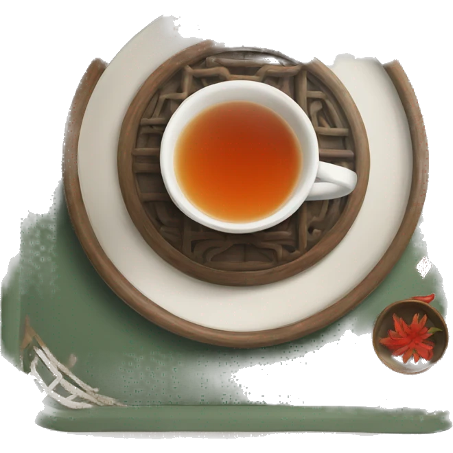 chinese tray with tea emoji