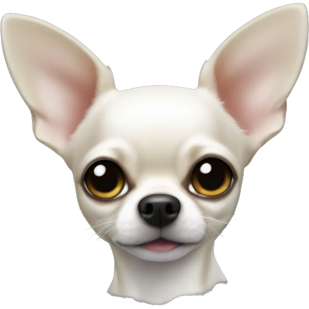 A white dear head Chihuahua, with jet black emoji