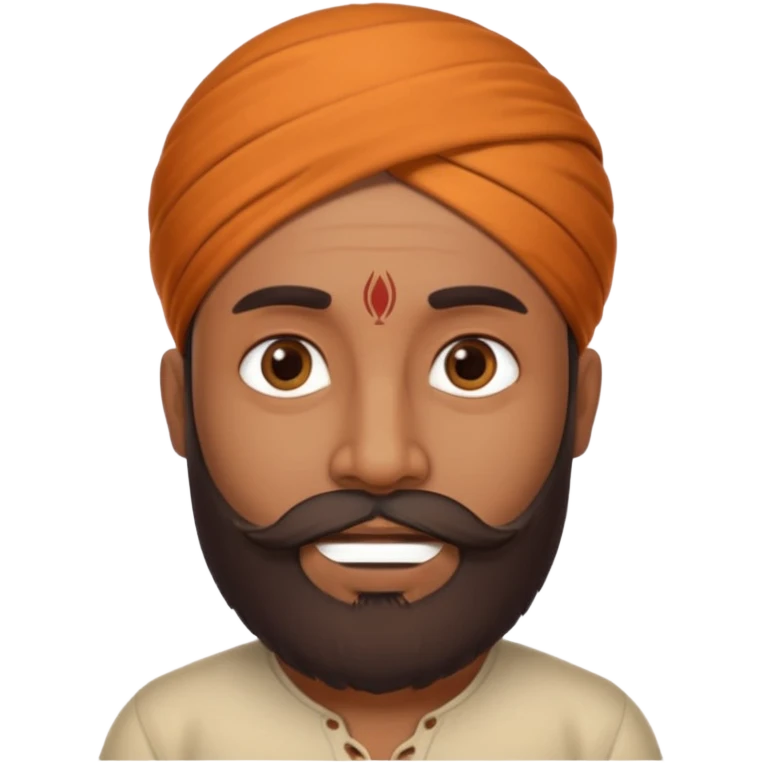 Slim Indian guy with beard belly emoji
