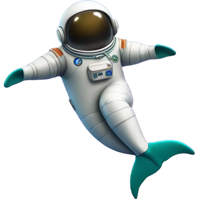 dolphin in space suit orbit  emoji