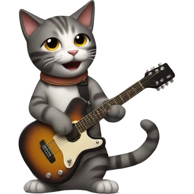 cat playing guitar emoji