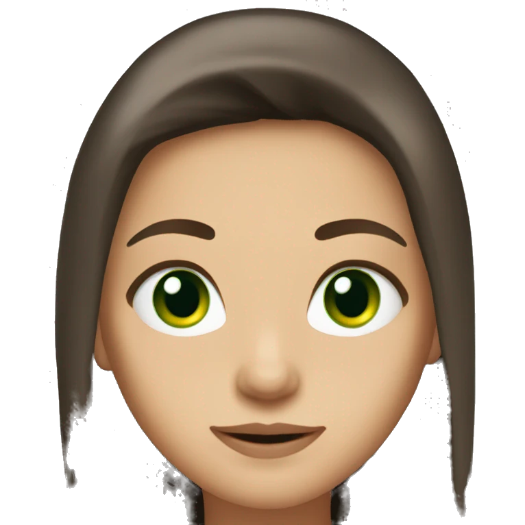 Gerl brunet long hair and green eyes  emoji
