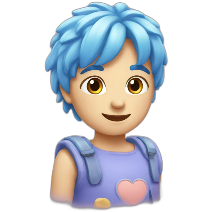Cœur bleu pastel emoji