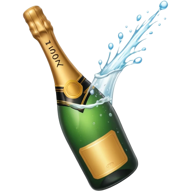 Champaine bottle spurt emoji
