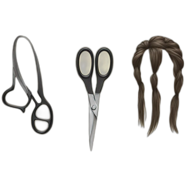 scissors and locks of hair emoji