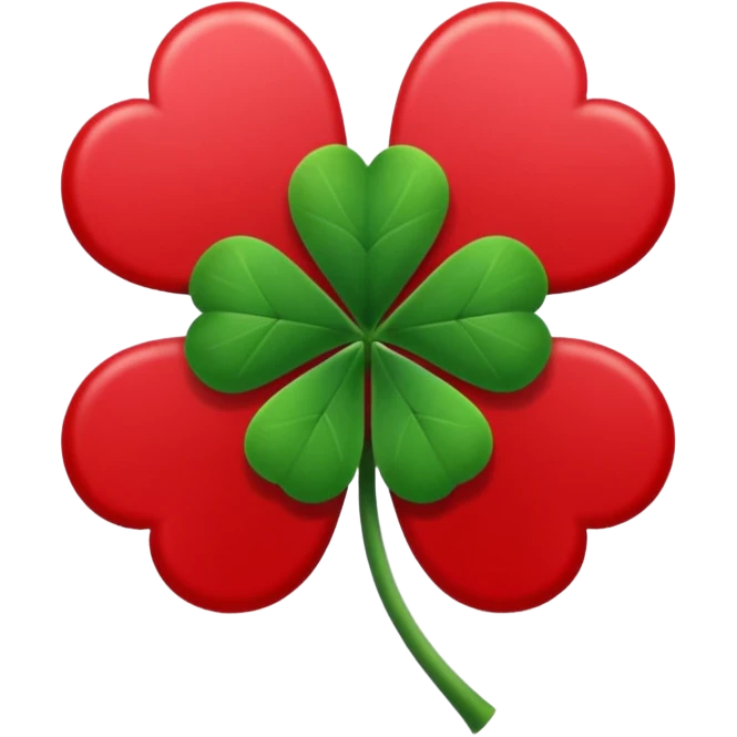 Five leaf clover in black clover in red and black colour  emoji