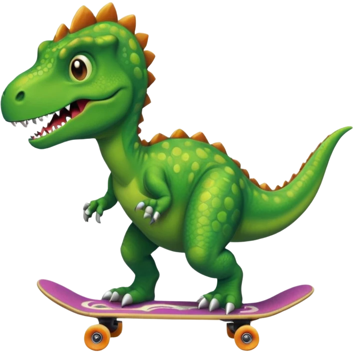 Dinosaur on a skateboard emoji