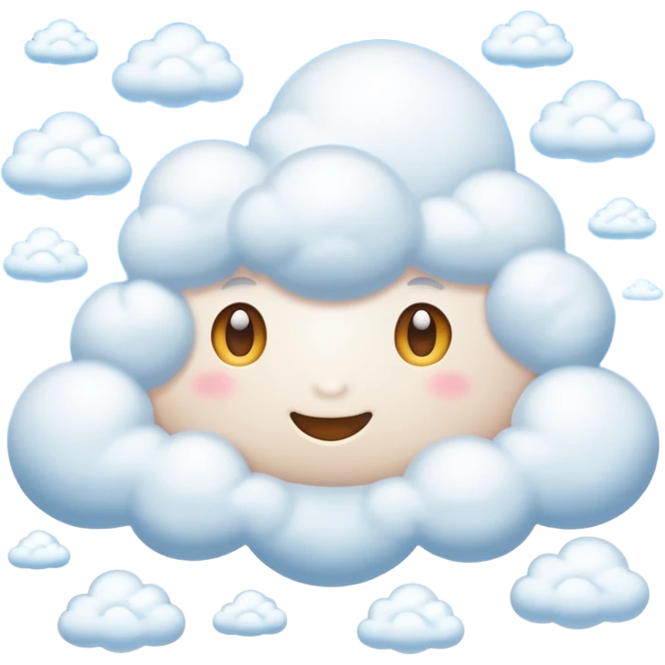 fluffy white clouds in a blue sky emoji