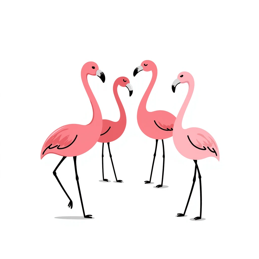 group of cute flamingos standing together emoji