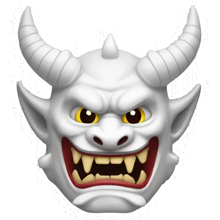 White Oni Dragon Japanese Mask emoji