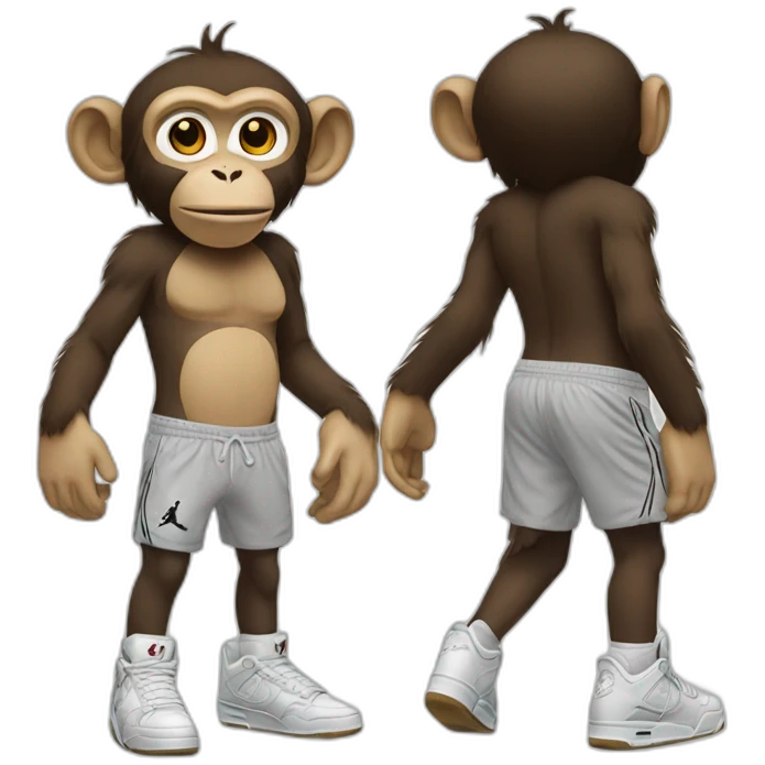 Monkey wearing Jordan 4 on its feet emoji