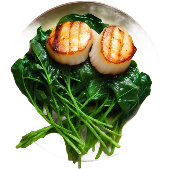 Seared Scallops with Wilted Spinach Recipe emoji