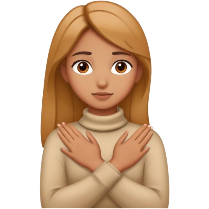 Girls hands crossed on her neck  emoji