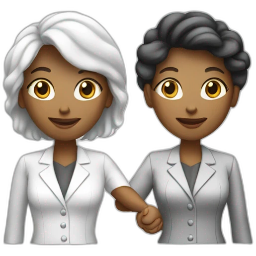 two white business women with different hair colors shaking hands emoji