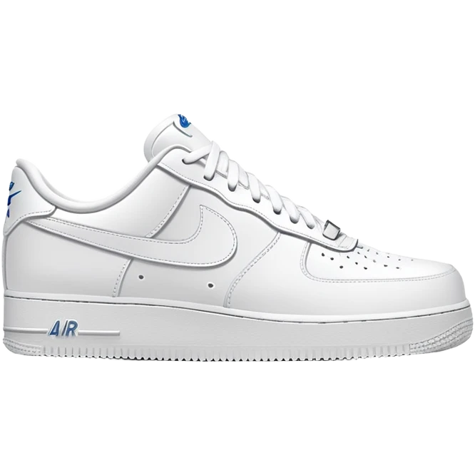 White Nike Air Force 1 sneaker with clean design and Nike swoosh emoji