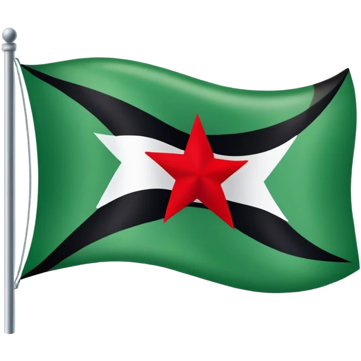 Green white and black flag with 3 red stars in the middle  emoji